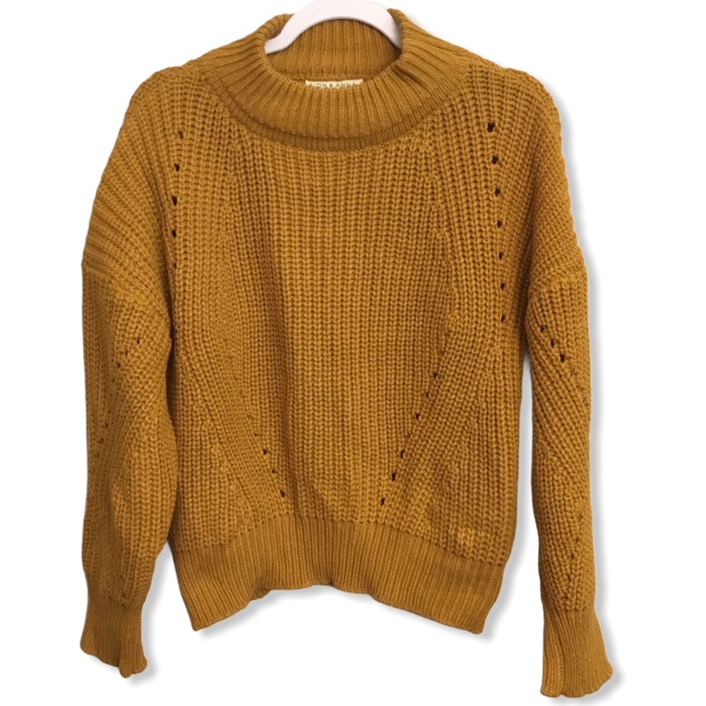 JON &ANNA MOCK NECK KNIT SWEATER